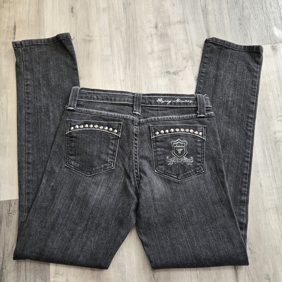Flying Monkey Black Denim Jeans Size 9 - Picture 11 of 13
